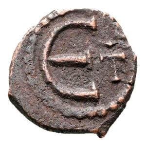 Alternative view of Justin II AE Pentanummium - Monogram (Antioch Mint)